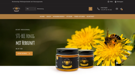 Screenshot des neuen STIBEE Webshops.